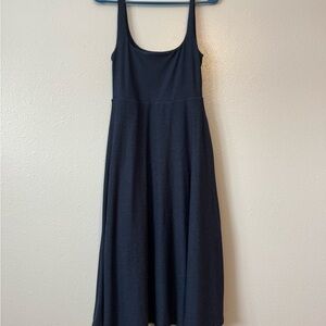 Beyond yoga featherweight at the ready square neck midi dress Navy Blue